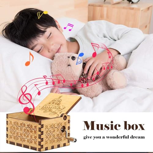 Image of UMANI Wooden Music Box Gifts for Birthday,Valentine's Day (MB-Happy Birthday 1)
