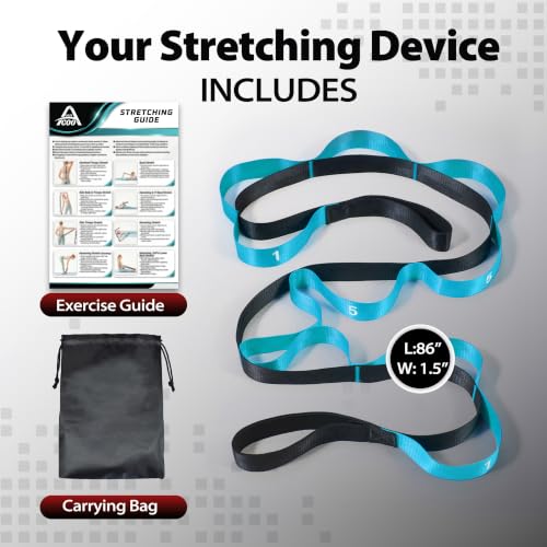 Acozycoo Stretching Strap with Loops for Physical Therapy,Yoga Strap for Stretching,Home Workout,Pilate & Flexibility Training,Non-Elastic Exercise Stretch Band for Hamstring,Leg Stretcher Belt,Flexibility Fascia - Image 3