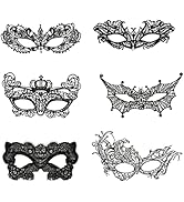 worahroe Damen Spitze Maske, 6 Stück Halloween Maske Damen, Venezianische Maske Sexy Damen Spitze...