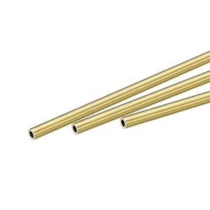 Brass Round Tube 4mm OD 1mm Wall Thickness 200mm Length 3 Pcs