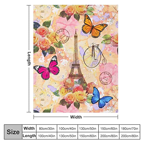 Mibddk Cute Paris Eiffel Tower Blanket Throw Blankets For Kids Toddler Boys Adults Gifts Bedding Decor Bed Bedroom 50"X40" #TOP2