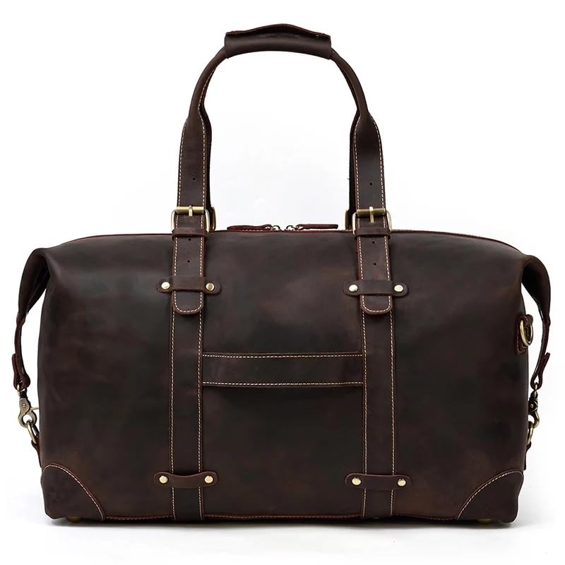 Vintage Leather Travel Bag Tote Bag Cowskin Travelling Handbags Weekender Duffle Bag for Men Male Travel Bags4