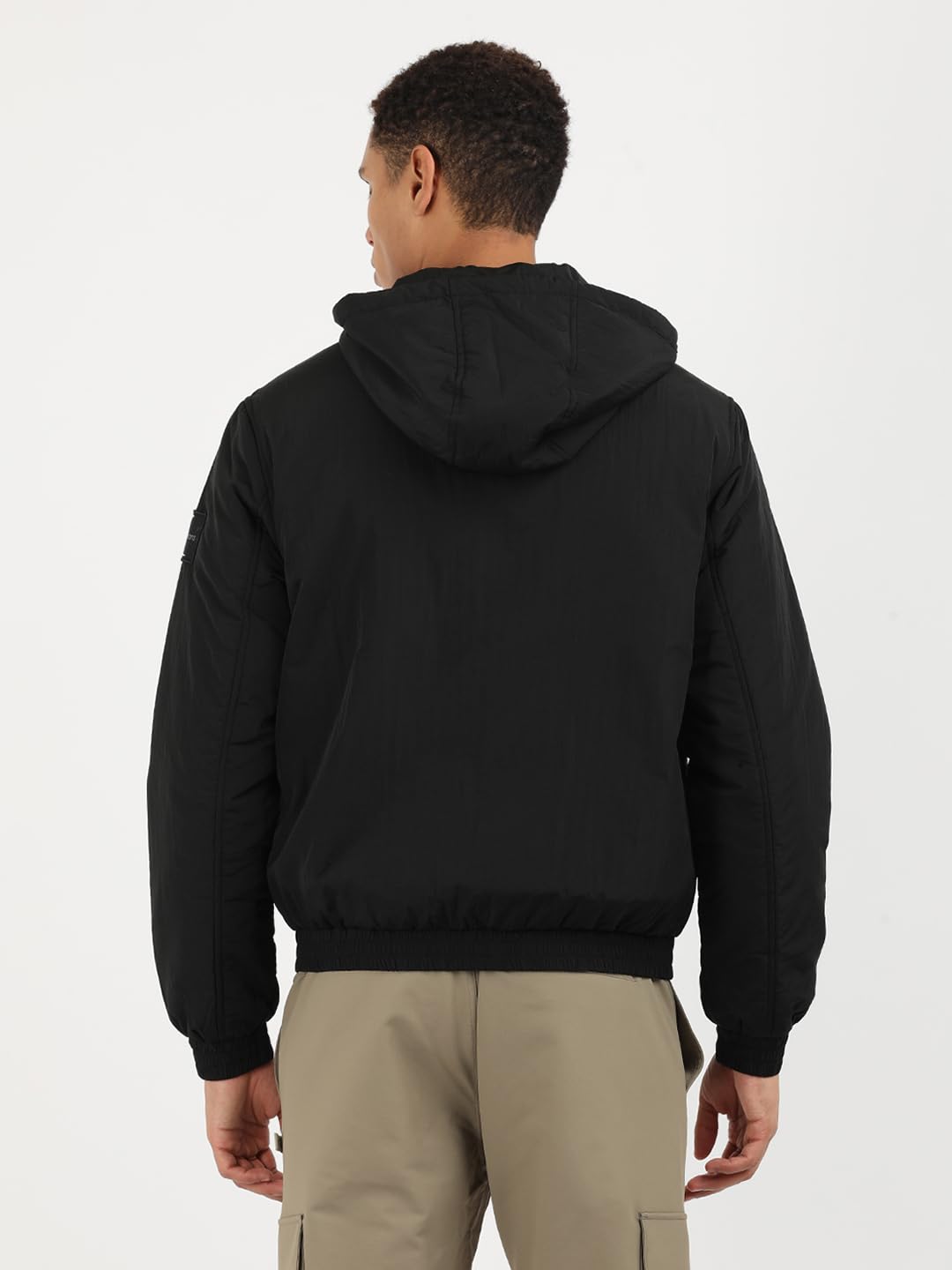 Calvin Klein Jeans Męskie kurtki Harrington z podszewką z kapturem, Ck czarny, XXL