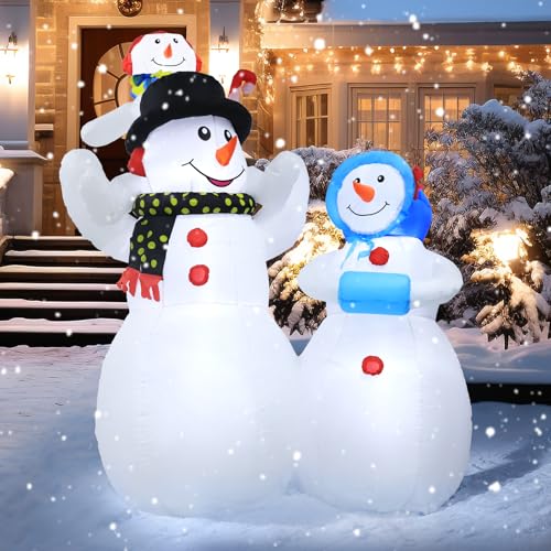 Lifeegrn Christmas Inflatable Snowman Outdoor Decoration: 5.9Ft Christmas Blow ups with Built-in LEDs for Xmas Party/Decor/Yard/Outdoor Garden Lawn