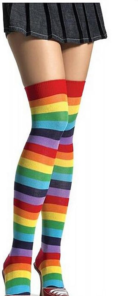 Rainbow Striped Thigh Highs Costume Accessory - One Size