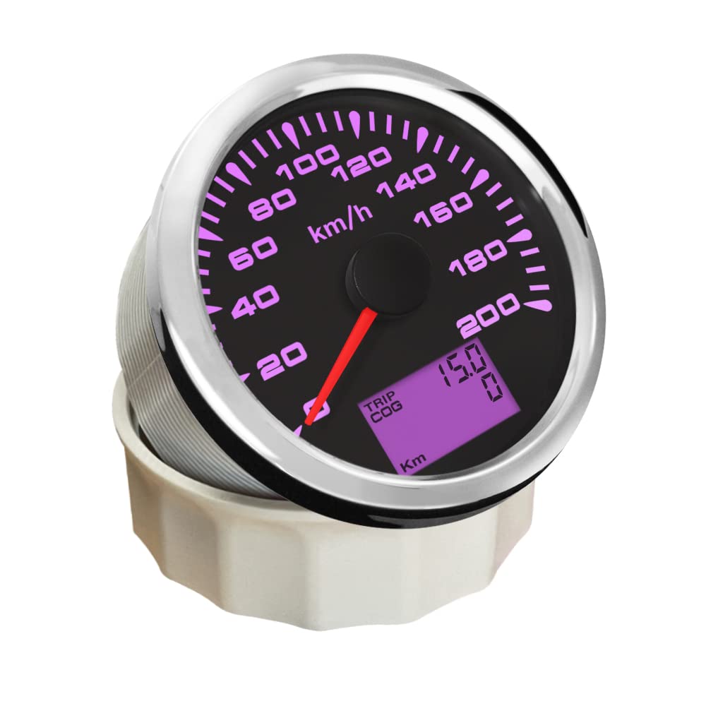 ELING Velometro per tachimetro GPS per auto 0-200KM/H Chilometraggio del contachilometri con retroilluminazione 85mm
