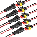 Conector de Cable Enchufe Impermeable, 5 Pares Conector Rápido Impermeable, Conector Eléctrico del Automóvil de 2 pines con Cable para Automóvil, Camión, Kayak, Bote, Scooter, Motocicleta