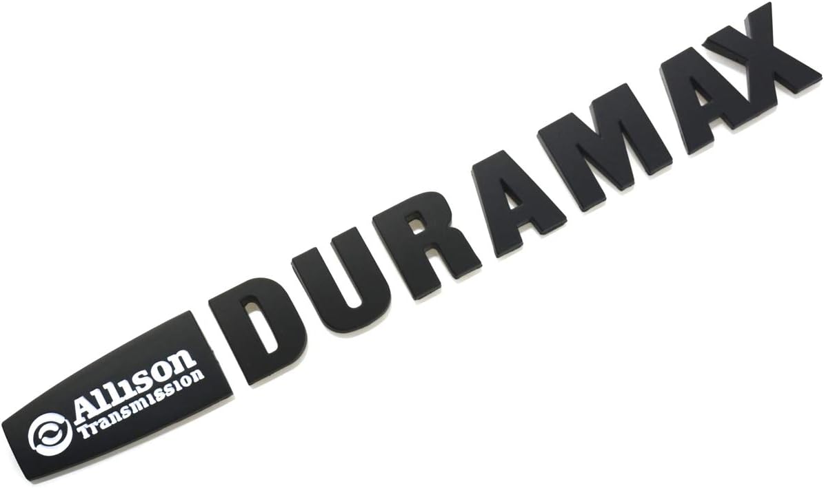 Aimoll 2pcs Allison Duramax Badges Emblems Replacement for Silverado 2500 3500hd (White/Black)