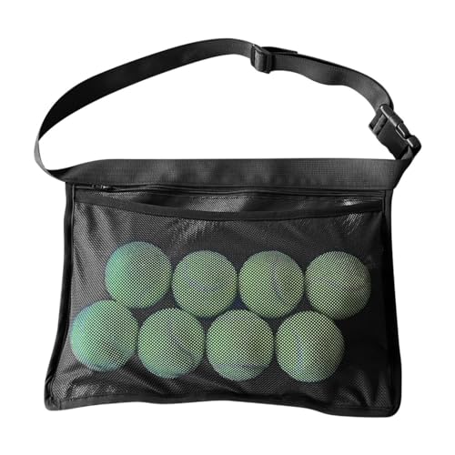 MiOYOOW Tennis Netz Hüfttasche, Elastische Tennis Wasitball Tasche, Verstellbare Tennis Tragetasche Haltertaschen zum Laufen Tennisspielen