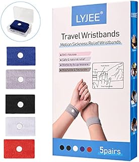 Motion Sickness Wristbands, LYJEE Anti-Nausea Wristbands, Car Sea Sickness Relief Wristbands, Morning Sickness Acupressure Relief Bands for Pregnant Women Adult