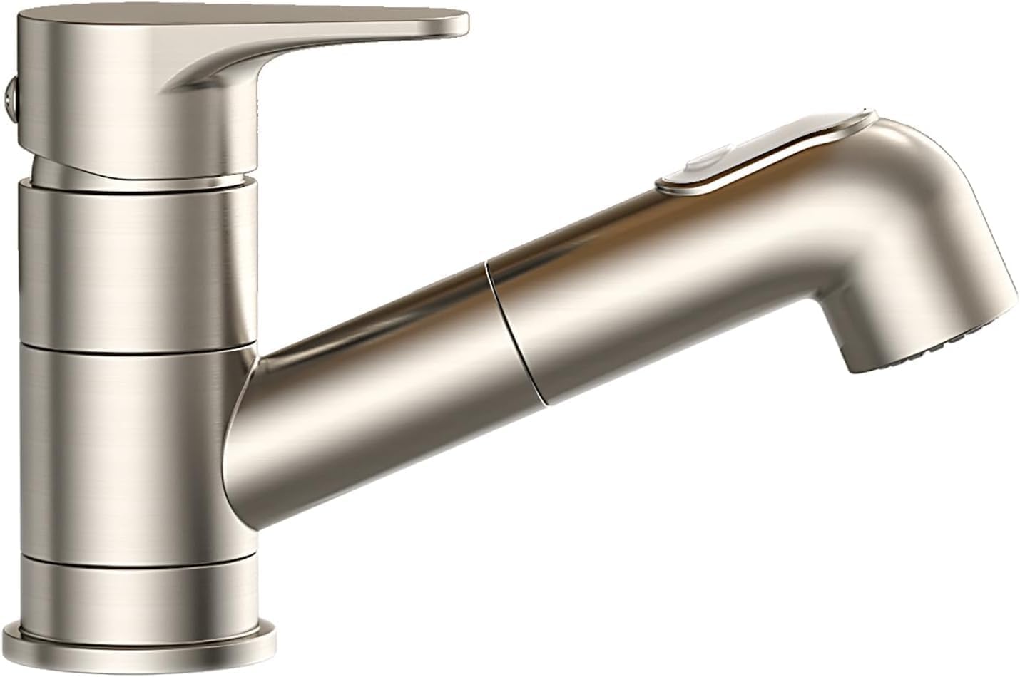 Bathroom Faucet 1 Hole, Single Handle Bathroom Faucet with Sprayer,Suitable for Bathroom Sinks, RVs, Vanity, (Brushed Nickel)
