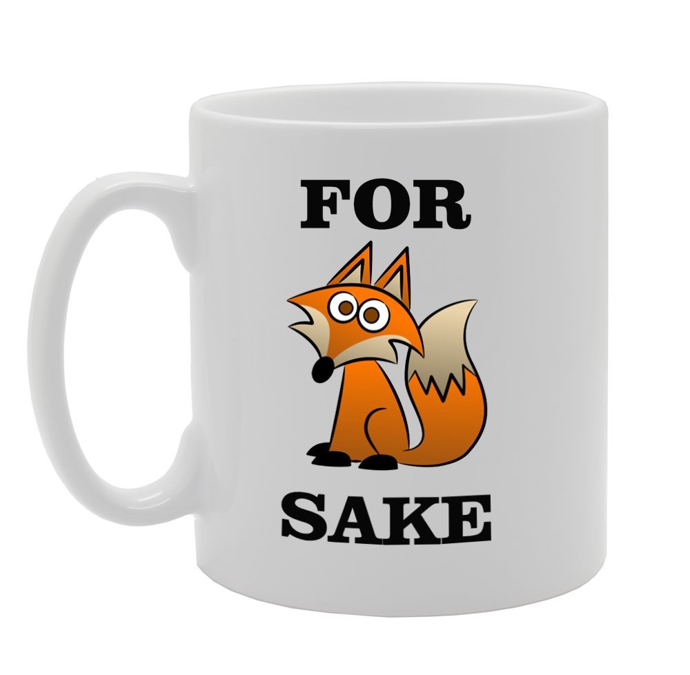 Coralgraph Inc Men's White Mg922 For Fox Sake/Funny Novelty Gift Printed Tea Coffee Ceramic Mug
