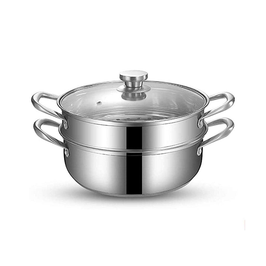 Couscoussière 2 niveaux induction en inox avec couvercle en verre