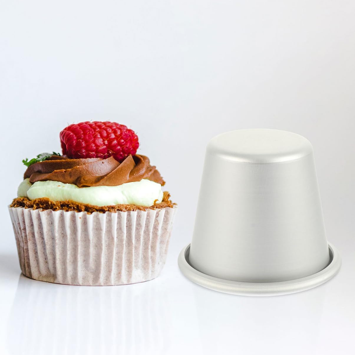 PRETYZOOM 2pcs Round Cake Molds Pudding and Muffin Baking Cups Inner for Desserts Easy Demoulding for Home Bakery and Restaurant Use