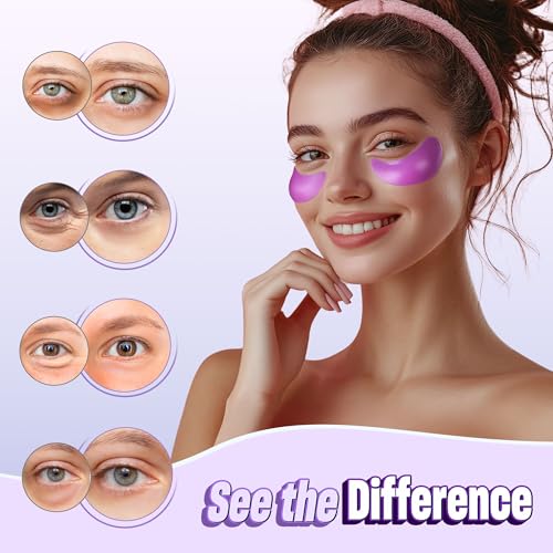 Image of NAZANO Under Eye Patches - 60 Pack Eye Masks | for Puffy Eyes, Dark Circles, Bags & Wrinkles with Collagen & Hyaluronic Acid - Eye Care Pads for Daily Skincare (Purple)