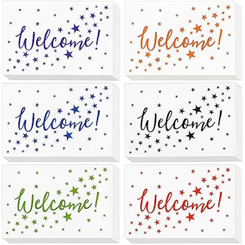 Best Paper Greetings 36 Pack Bulk Welcome Cards with Envelopes for Guests, Employees, Business, Star Pattern Design, Blank Interior (4x6 In) Cover