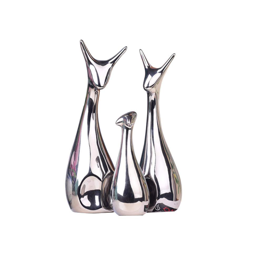 Statue animal en céramique moderne décoration de salon or et argent