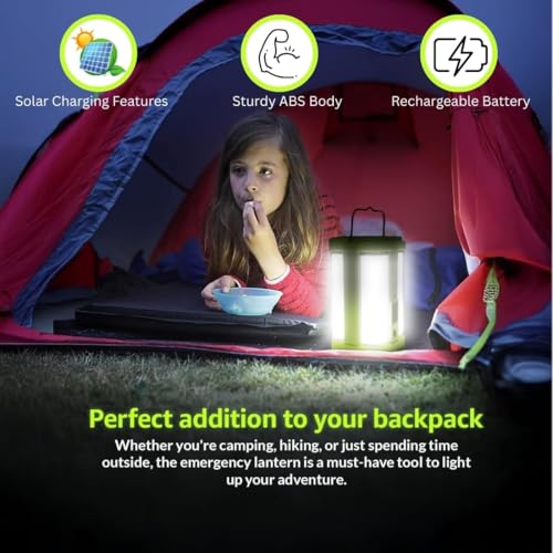 Image of VAACHII ONLY ONE 4 Tubes Rechargeable Solar Lantern, Multicolor | Charger Lights, 2 Working Mode, 1600 mAh Battery, 5-7 Hours Backup, Emergency Light for Home