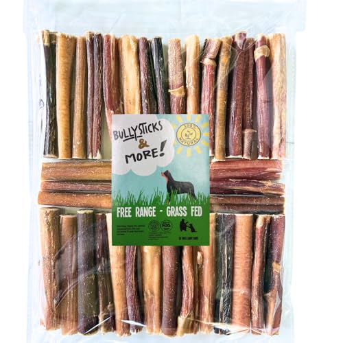 Image of BULLYSTICKS & MORE 4-5 Inch Bully Sticks (Regular - 25 Pack) | Bully Sticks for Medium Dogs | 100% Grass Fed Beef | Dog Parents Choice Bully Stick Dog Chews | No Hide Bully Bones