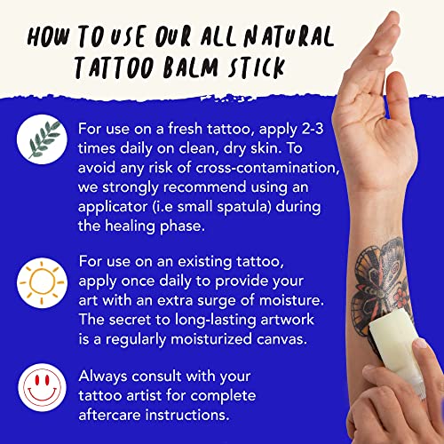 People Of Substance Tattoo Care - All Natural & Organic Tattoo Moisturizer Stick - Travel Size Tattoo Balm - Vegan Tattoo Aftercare - Tattoo Brightener & Color Enhancer, 0.5Oz (Pack Of 1) #TOP7
