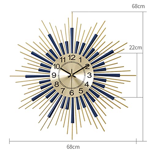 Grande horloge murale design 58cm en métal 3D pour salon et bureau - 6
