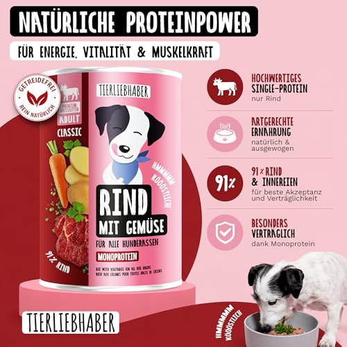 Hundefutter Nass 400g Rind mit Gemüse – Hunde Nassfutter 400g Wet Dog Food