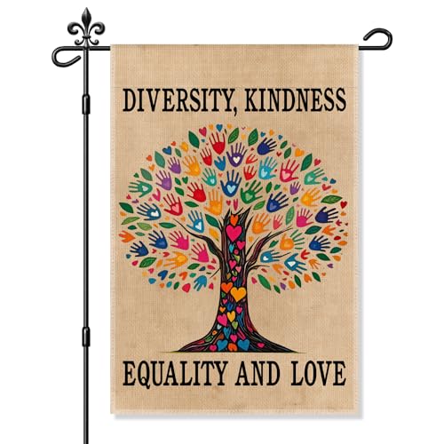 Xipromi Diversity Kindness Equality And Love Garden Flag, Pride Garden Flag
