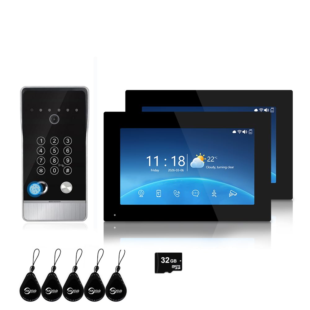 Interphone vidéo 4 fils avec écran tactile 7 pouces et caméra de sonnette 2MP
