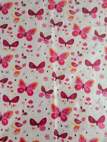 Image of 3D Printed Kids Room Curtains for Play School, Kids Bedroom Curtain Panel (1 Panel, 4X7 Feet) Butterfly Door Curtain for Kids Room Girls Room, Window 7 ft Pink parde