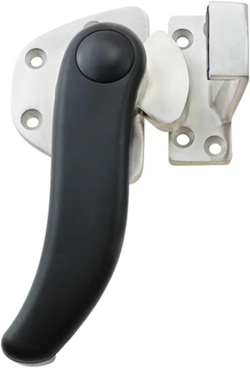 Stainless Steel Handle Lock Heavy-Duty Engineering High and Low Protruding Door S-Shaped Rotary Seal Door Handle 1Pcs(Left)