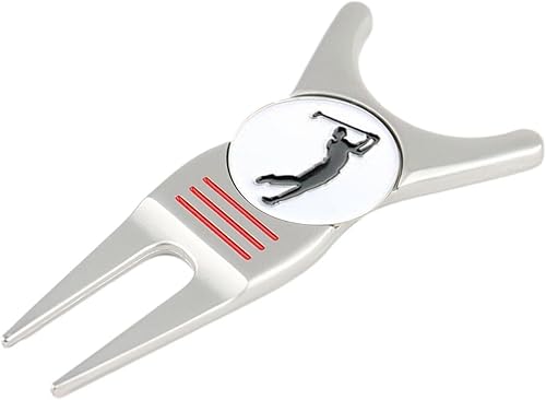 Multifuncional Golf Divot Herramienta de reparación de palos de golf titular de ranura limpiador de césped Reparación de césped Prong Peso ligero