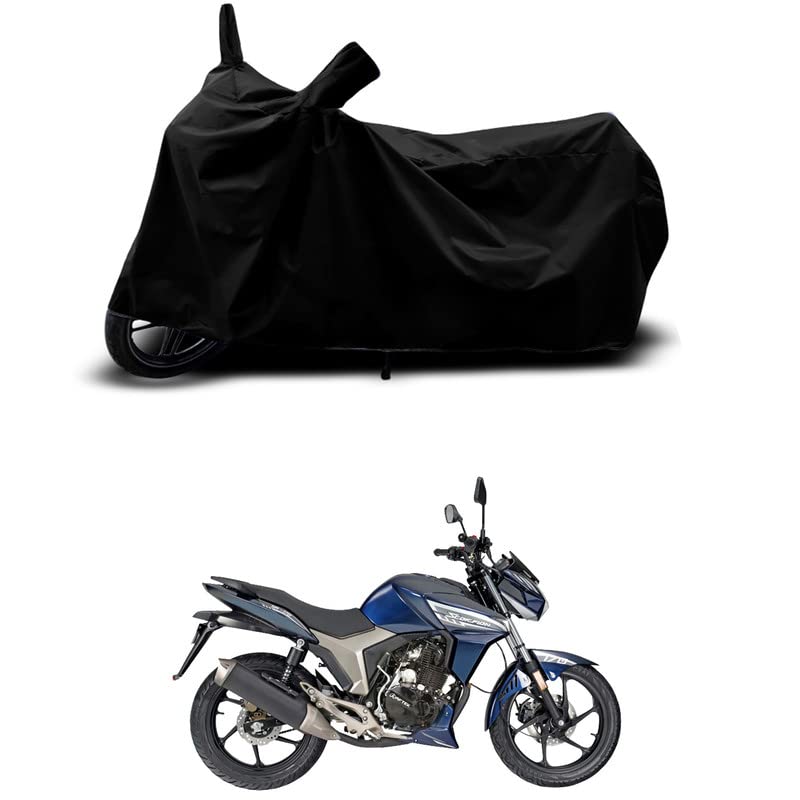 Image of 100% Scratchproof /UV-Rays /Heat Protection /Birds Dropping /Water Resistant /Dust Proof /Waterproof /Bike Scooty Two Wheeler Body Cover Compatible for Aftek Scorpion SR-170 All Varients[Black]
