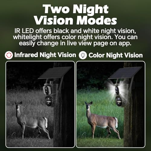 VOOPEAK Solar Wildkamera 4K 48 MP, Wildkamera mit Bewegungsmelder Nachtsicht, Wildtierkamera...