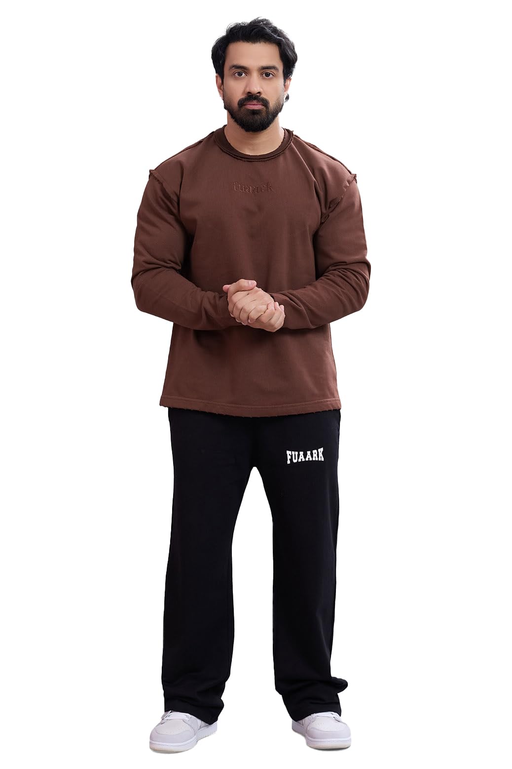 fuaark Men's Shell Raw Oversized Fit Sweatshirt for Athleisure Wear-picture-37