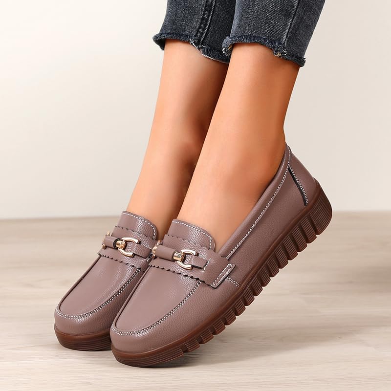 Image of Loafers for Women Business Casual Shoes Comfortable & Lightweight Round Toe Penny Dressy Slip On Work Flats