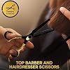 Professional Hair Cutting Scissors Set 6.5 Inch- Handmade Japanese Stainless Steel, Includes Barber Scissors,Tweezers, Razor, 10 Blades, Comb, 2 Hair Clips & Cleaning Cloth.