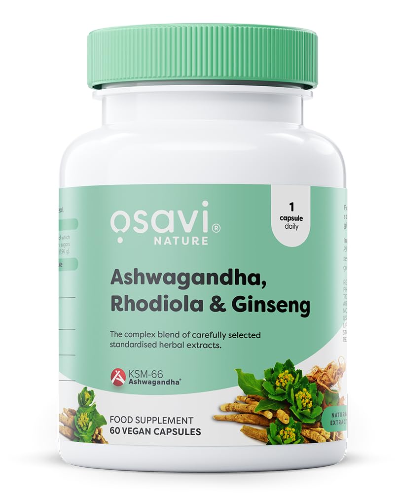 Osavi Ashwagandha + Rhodiola & Ginseng Capsules 60 Capsules