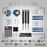 RED DRAGON Gerwyn Price Iceman 50-Piece Steel Tip Darts Set - 20g Brass Darts with Case, Flights, Shafts & Accessories - Complete Dart Kit for Home, League & Pub Play