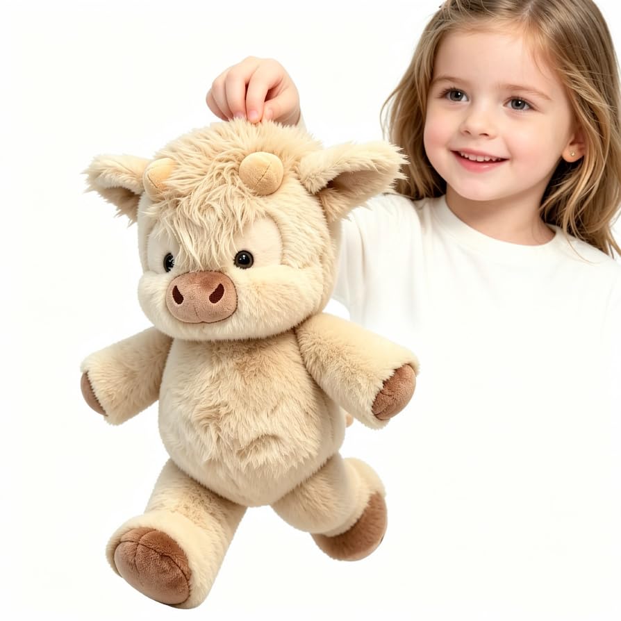 Starnearby Running Plushies 42cm Kreatives Plüschtier Einer Laufenden Kuh Interaktive Laufende Kuh Puppe Kann Angst Lindern Niedliche Plüschtiergeschenke für Kinder und Erwachsene (Khaki)