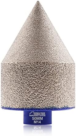 SHDIATOOL Diamond Beveling Chamfer Bits 50mm x M14 Countersink Drill Bits for Tile Marble Ceramic Trimming Finishing Cleaning Enlarging Existing Holes
