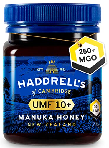 Image of Haddrell's of Cambridge Manuka Honey UMF 10+ MGO 261+ • New Zealand Monofloral Manuka Honey • For Immunity, Energy & Wellness, 8.82 oz ℮ 250 g
