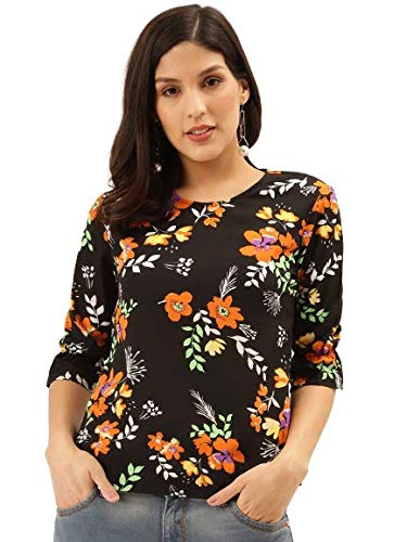 Image of Style Quotient Women Abstract Printed Polyester Smart Casual Top
