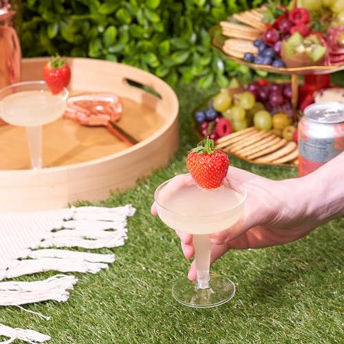 MATANA 24 Elegant Plastic Coupe Glasses for Cocktails, Martinis, Maragaritas, Champagne, Wine (120ml) - Transparent, Sturdy & Reusable for Weddings, Birthdays, Parties & Events - Image 5