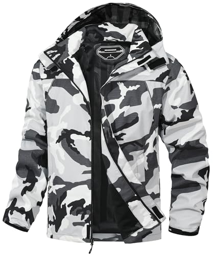 Image of Outdoor Men's Waterproof Raincoat Windbreaker Lightweight Rain Jacket with Detachable Hood