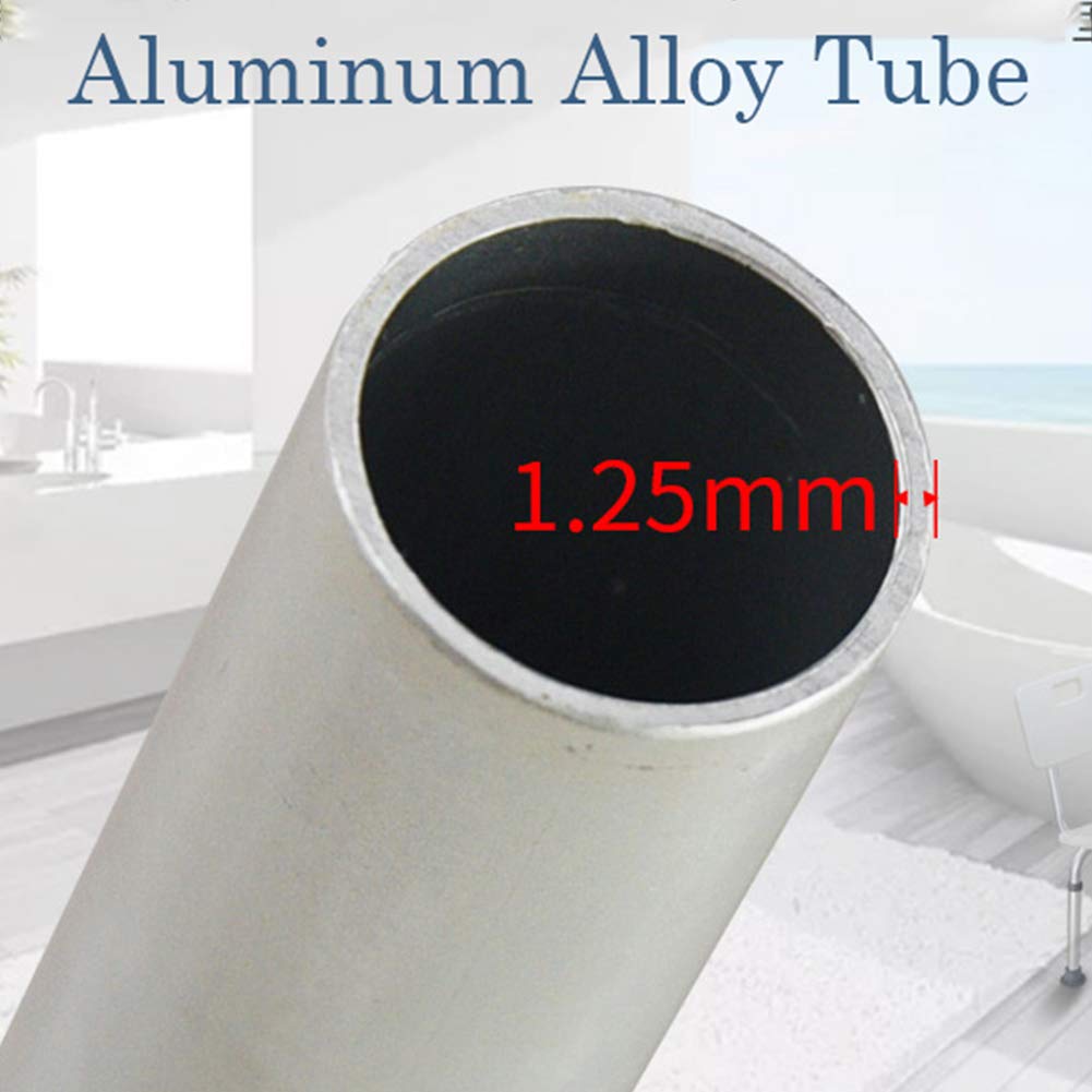 Taburete de Ducha Blanco Regulable en Altura con Respaldo,Silla de Ducha Antideslizante Fabricada en Aluminio y Plástico,para Ancianos y Discapacitados