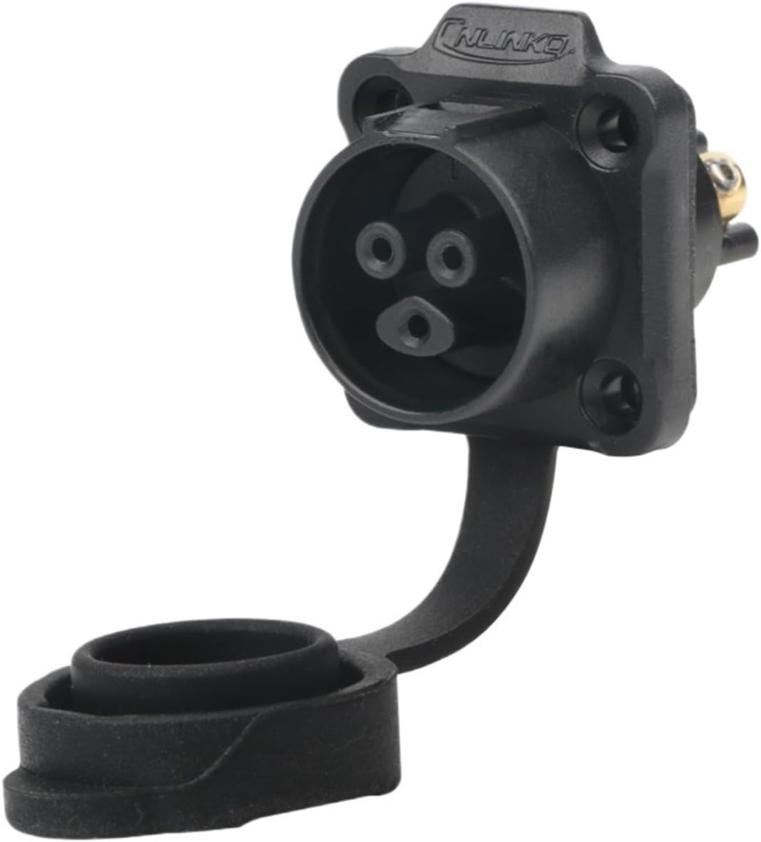 1Pcs LP12 Fast Screw Locking Connector Waterproof 12mm 3 Pin Electrical Power Connector for Industrial LED Lights(Flange Socket B)