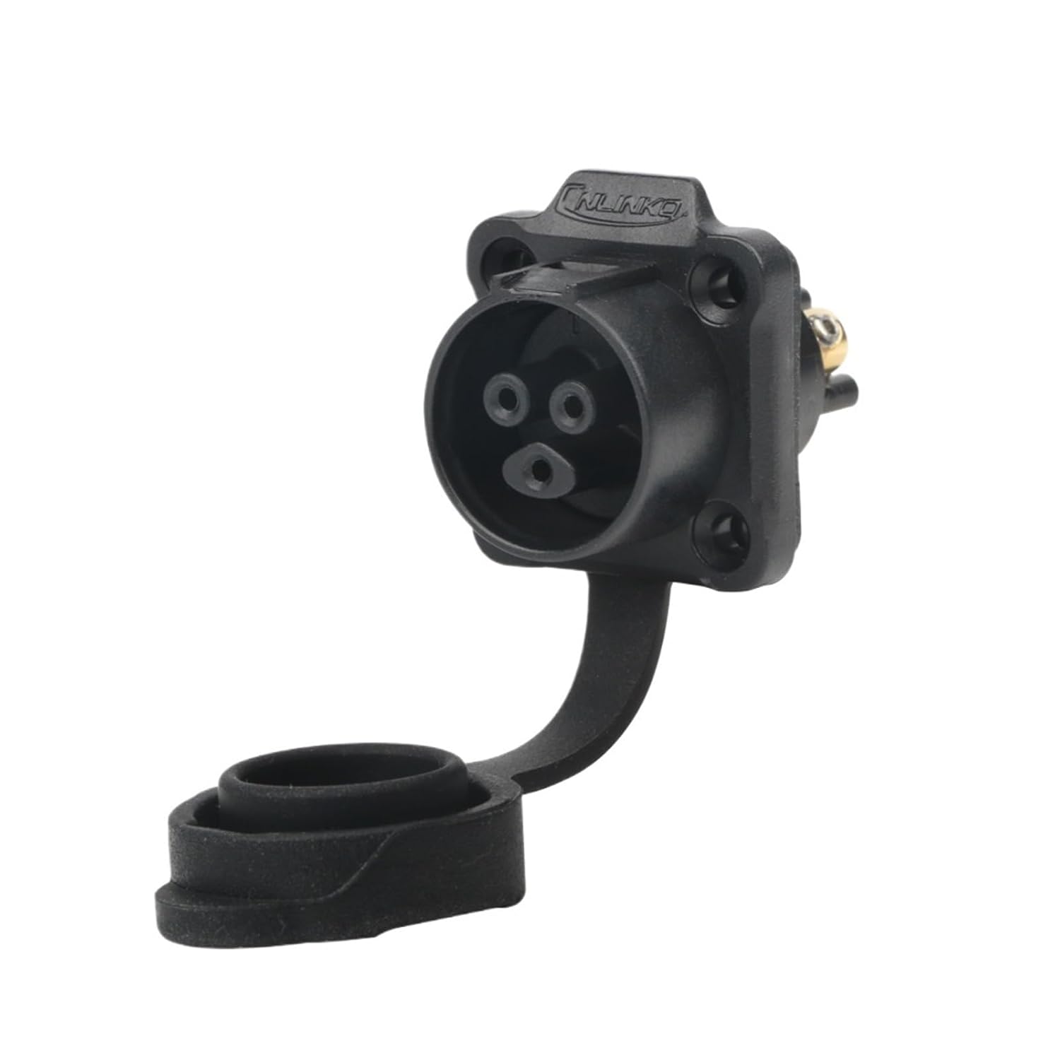 1Pcs LP12 Fast Screw Locking Connector Waterproof 12mm 3 Pin Electrical Power Connector for Industrial LED Lights(Flange Set B)