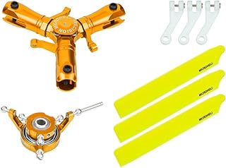 Microheli CNC Triple Yellow Plastic Blades Conversion Set (Gold) - OMP Hobby M1