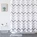 Aimjerry Chevron Fabric Shower Curtain Grey,White,Striped Mold Resistant 72" x 72",Geometric