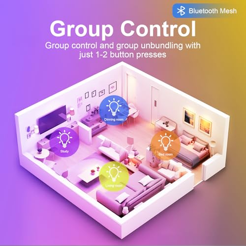 Lampadina E27 LED Bluetooth Mesh G150, 18W equivalenti a 200W, 2880Lumen, RGB dimmerabile, Applicazione di controllo 2700k-6500k, Musica sincrona cambia colore - Illuminazione - Immagine 5